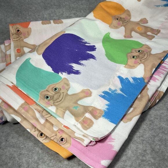 VTG‎ Ace Treasure Trolls Dolls Twin Flat Sheet 1992 Retro Cutter Fabric Crafters - Picture 6 of 7